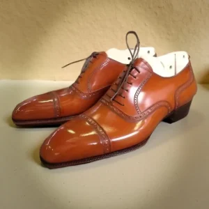 Men Brown Italian Leather Oxford style,s Brogue Lace Up Formal Dress Shoes ,wedding,office,party shoes