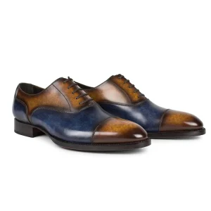 Timeless Wingtip Brogue – Stucco Leather with Ocean Hues